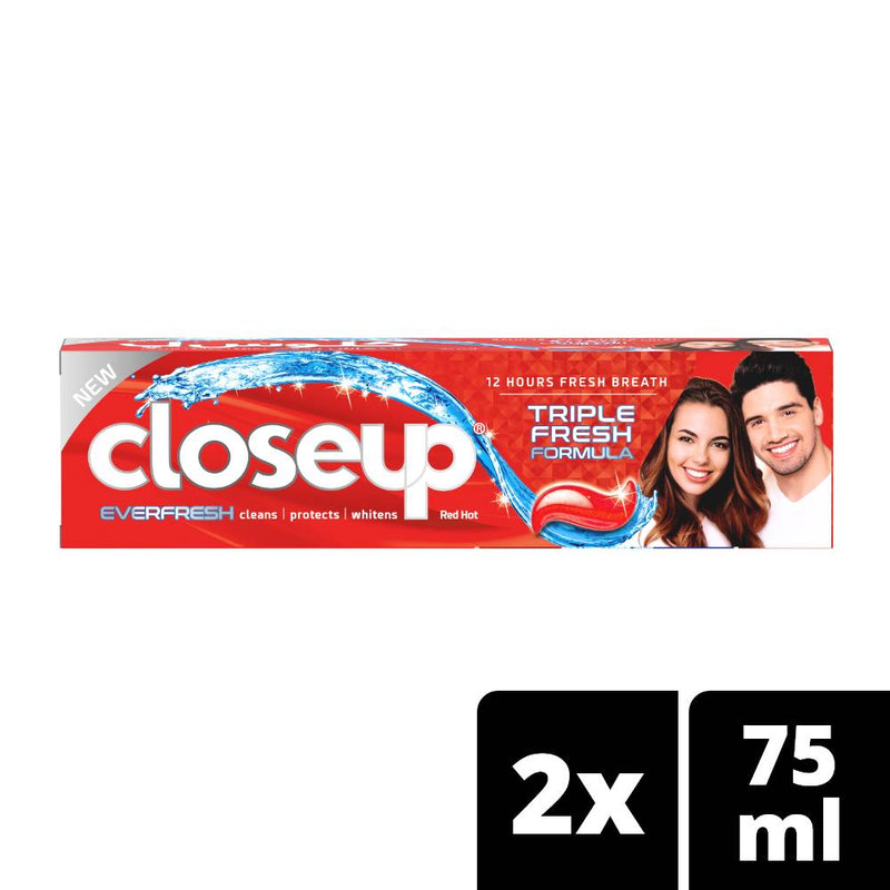 Close Up Toothpaste, Red Hot, 75ml (Pack of 2)